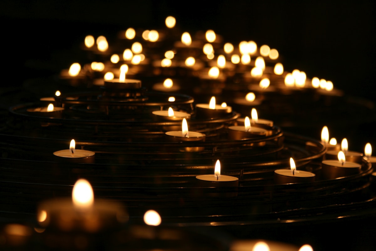 Candles lit for prayer